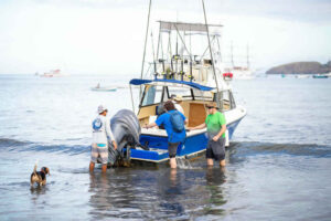 Boats for rooster fishing in Guanacaste